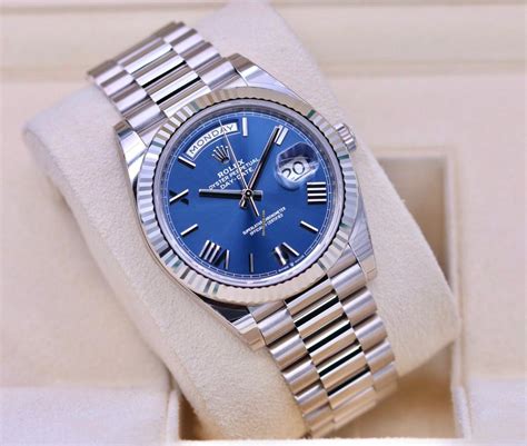 Amazing Blue Dial White Gold Rolex Day Date On Wrist By Cagau