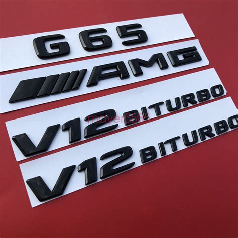 Gloss Black G Amg V Biturbo Trunk Emblem Badge Sticker For Mercedes