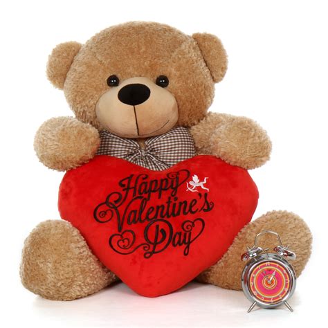 3 Foot Valentine Day Teddy With Red Heart Giant Teddy