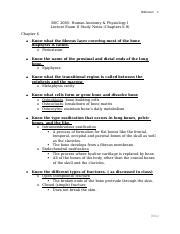 BSC 2085 Lecture Exam II Notes Docx Robinson 1 BSC 2085 Human