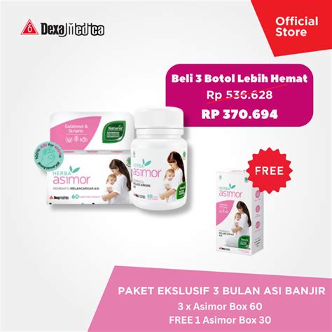 Jual BUY 3 GET 1 FREE Paket Eksklusif 3 Bulan Asi Banjir 3x Herba