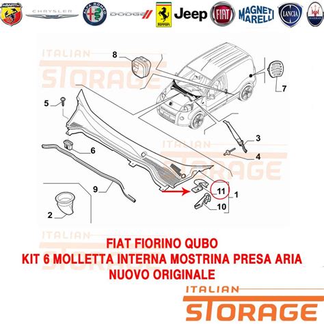 Fiat Fiorino Qubo Kit Molletta Interna Mostrina Presa Aria