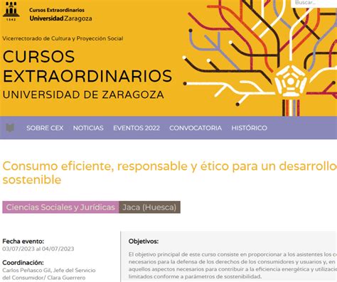 Consumo Eficiente Y Tico Curso De Unizar Y Gobierno De Arag N