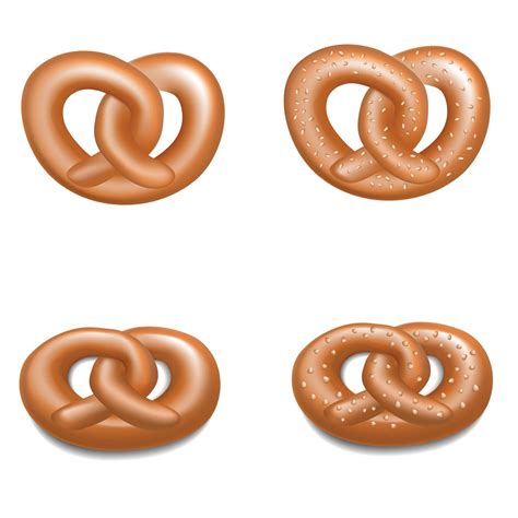 German Pretzel Icon Set Realistic Style 8558029 Vector Art At Vecteezy