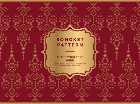 Premium Vector Songket Batik Pattern Background With A Decorative