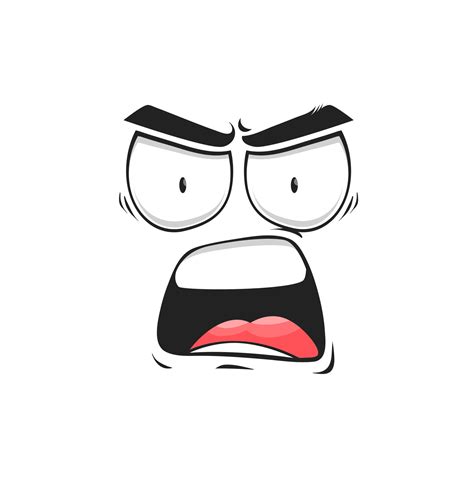 Cartoon angry shout face vector yelling or scream 23838603 Vector Art ...