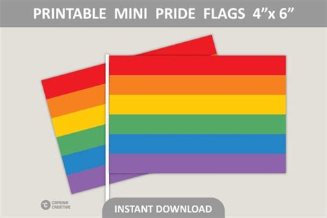 Mini Pride Flag Printable Pride Decorations 4 X Etsy