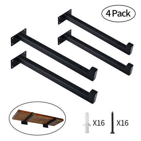 Floating Shelf Brackets Heavy Duty Black Iron Brackets For Shelves 12 Inch Decorativewall