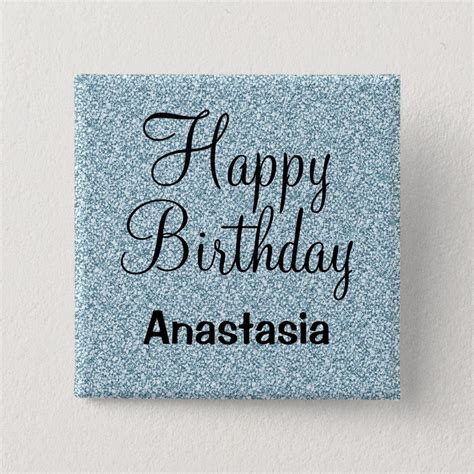 Glam Happy Birthday Blue Silver Glitter Sparkles Button | Zazzle | Happy birthday blue, Blue and ...