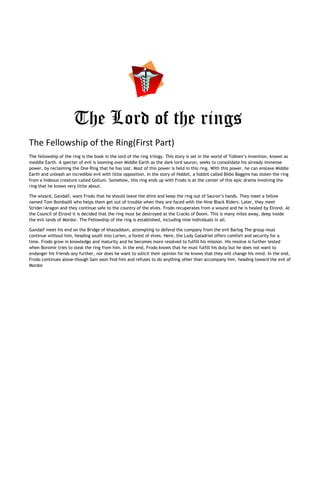 The Lord Of The Rings Pdf