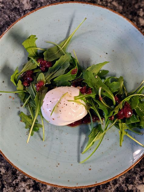 Burrata On Rocket Salad With Rhubarb Dressing Foodgemsearcher