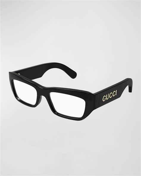 Gucci Men's Acetate Rectangle Optical Glasses | Neiman Marcus