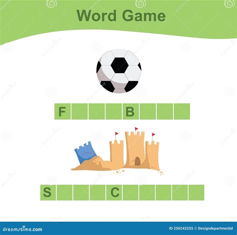 Word Game Worksheet stock vector. Illustration of game - 250242255