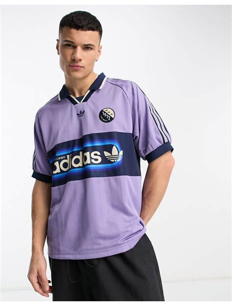 adidas Originals Bloke Pop Retro Football Jersey in Purple for Men | Lyst