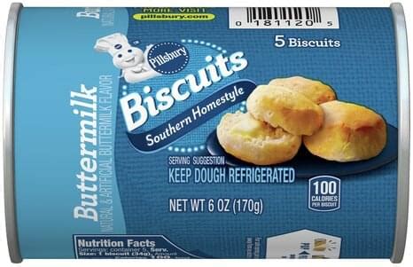 Pillsbury Buttermilk Southern Homestyle Biscuits 5 Ea Nutrition