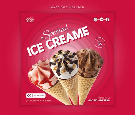 Premium Vector Special Delicious Ice Cream Social Media Post