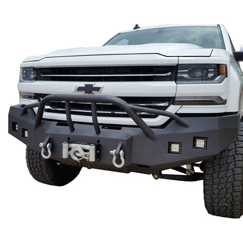 Iron Bull Bumpers® Chevy Silverado 1500 Ld 2019 Full Width Black Front Winch Hd Bumper With