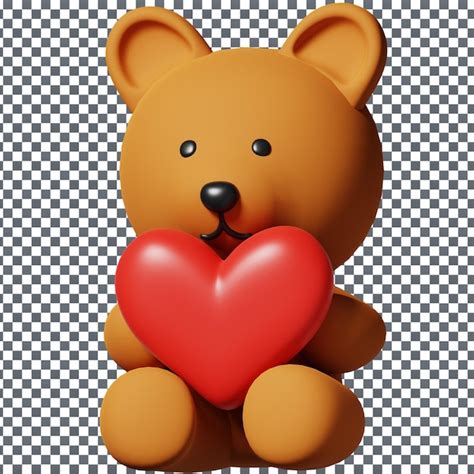 Icône D ours En Peluche Psd 3d Sur Fond Isolé Et Transparent PSD Premium