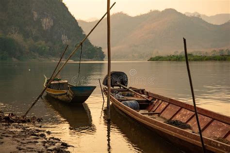 Mekong River Fishing Boat in Luang Prabang, Laos, South East Asia ...