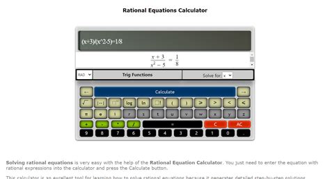 Rational Equations Calculator Didactalia Material Educativo