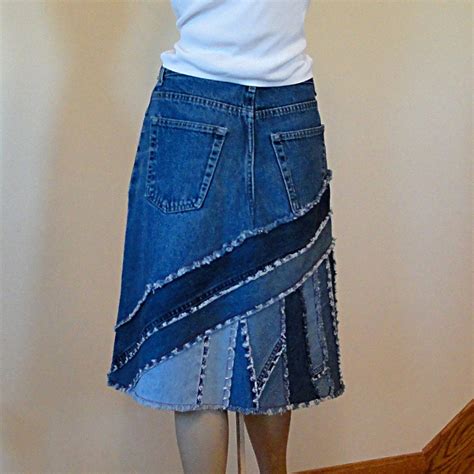 Blue Jeans Skirt Ella 2day Pieced Denim Skirt Made To Etsy