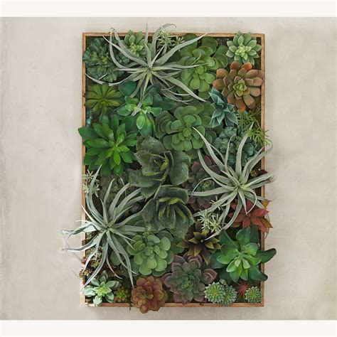 Pottery Barn Faux Succulent Wall Art Aptdeco