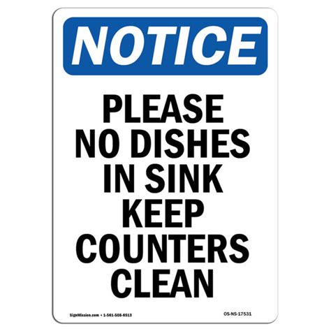 SignMission Please No Dishes In Sink Keep Sign Wayfair Canada