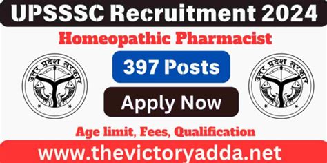 Upsssc Homeopathic Pharmacist Recruitment 2024