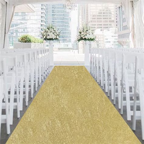 Fanproms Gold Aisle Runner For Wedding 4x25ft Carpet Runner