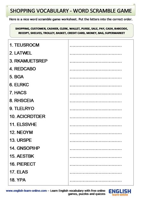 Shopping Vocabulary 👜 Examples Tests Images | Learn English