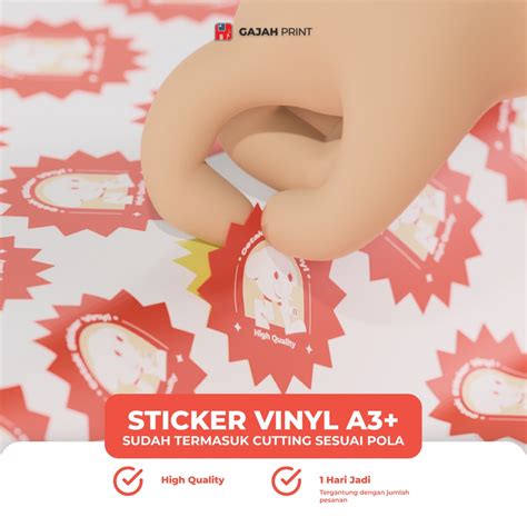 Jual Cetak Stiker Label Anti Air Cutting Kiss Cut Sticker Label