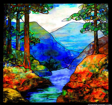 "Mountain Stream Glass" Stained Glass Window