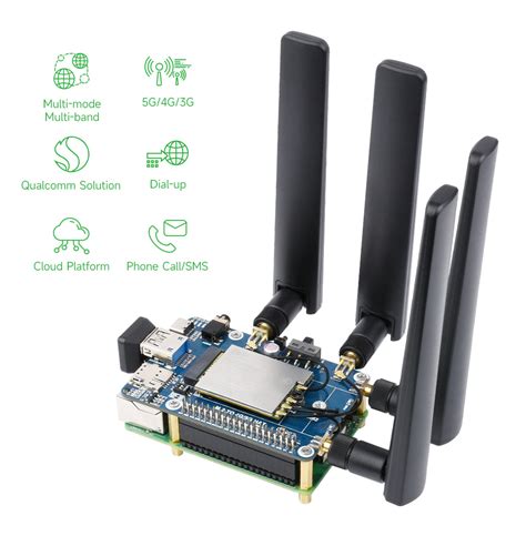 SIM8202G M2 5G HAT B For Raspberry Pi 5G 4G 3G Snapdragon X55 Qua