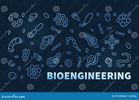 Bioengineering Vector Science Concept Simple Outline Round Banner