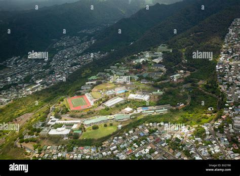 Aerial View Of Kamehameha School Oahu Hawaii Usa Stock Photo Alamy