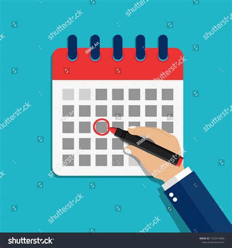 Calendar Date Circled Hand Man Circled Stock Vector Royalty Free