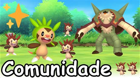 Dia Da Comunidade Chespin Chuva De Shinys No Lan Amento Do Shiny Novo