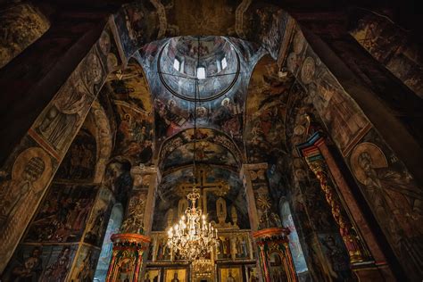 Free picture: monastery, orthodox, inside, dome, ceiling, walls, fine ...