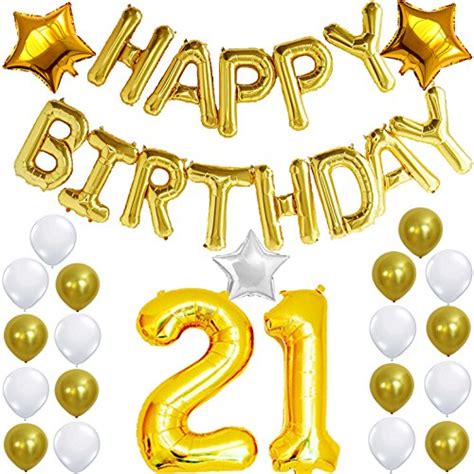 21st Birthday Decorations Party Kit Happy Birthday Balloon Banner