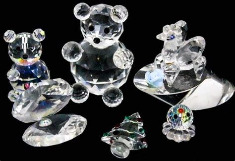 Vintage Swarovski Crystal Bears - and - Complementing Crystal Glass ...