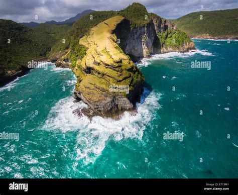 Caribbean, St. Lucia, aerial view of Chaloupe Bay Stock Photo - Alamy