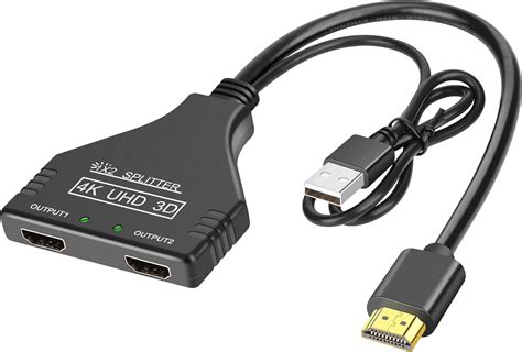 Buy SAISN 4K HDMI Splitter 1 In 2 Out Cable USB Powered HDMI Splitter