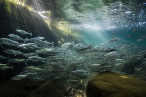 Premium Ai Image School Of Fish Swimming In Clear Freshwater Stream