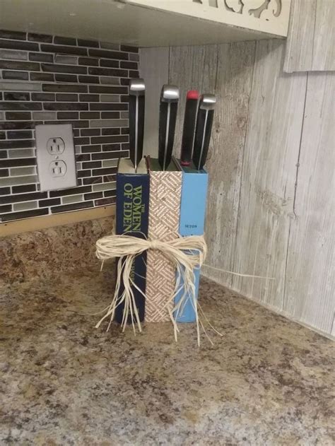 How To Make A Book Knife Block Diy Hometalk