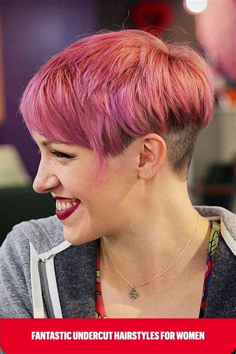 Pink Bixie With An Undercut And Bangs For Women With An Edgy Style