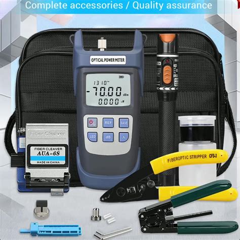 Ftth Termination Fiber Optic Tool Kit With Power Meter Drop Cable Fiber