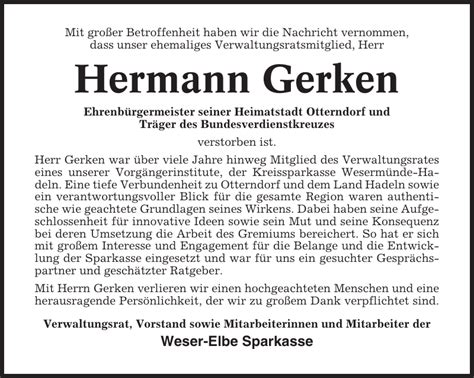 Hermann Gerken Gedenken Niederelbe Zeitung