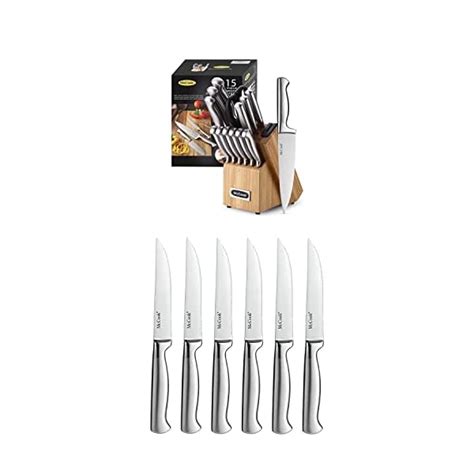 Mccook Mc19 15 Pieces Stainless Steel Knife Block Sets With Built In