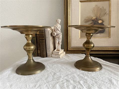 Pair Of Large Brass Candlesticks Set Of 2 Vintage Brass Candlesticks Statement Home Decor Pieces