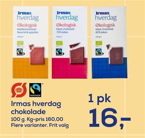 Irmas Hverdag Chokolade Tilbud Hos Irma